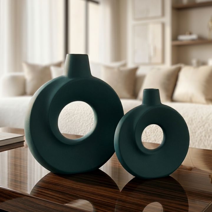 Set 2 vases en céramique 21cm + 26cm