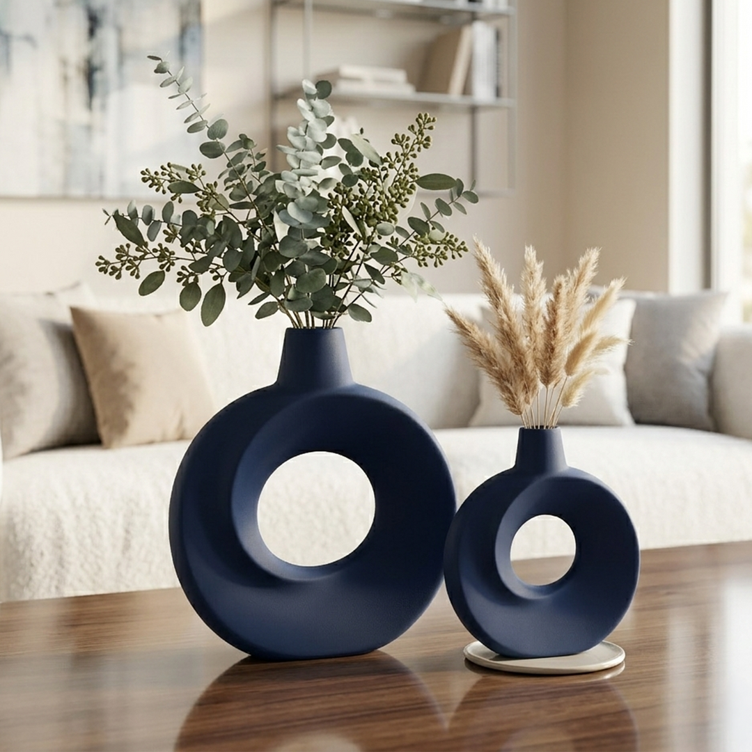 Set 2 vases en céramique 21cm + 26cm