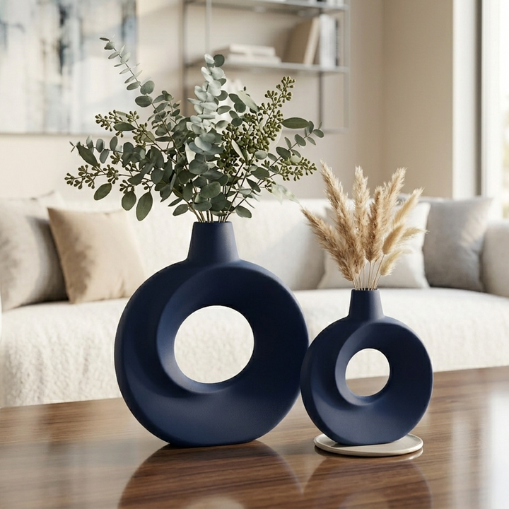 Set 2 vases en céramique 21cm + 26cm
