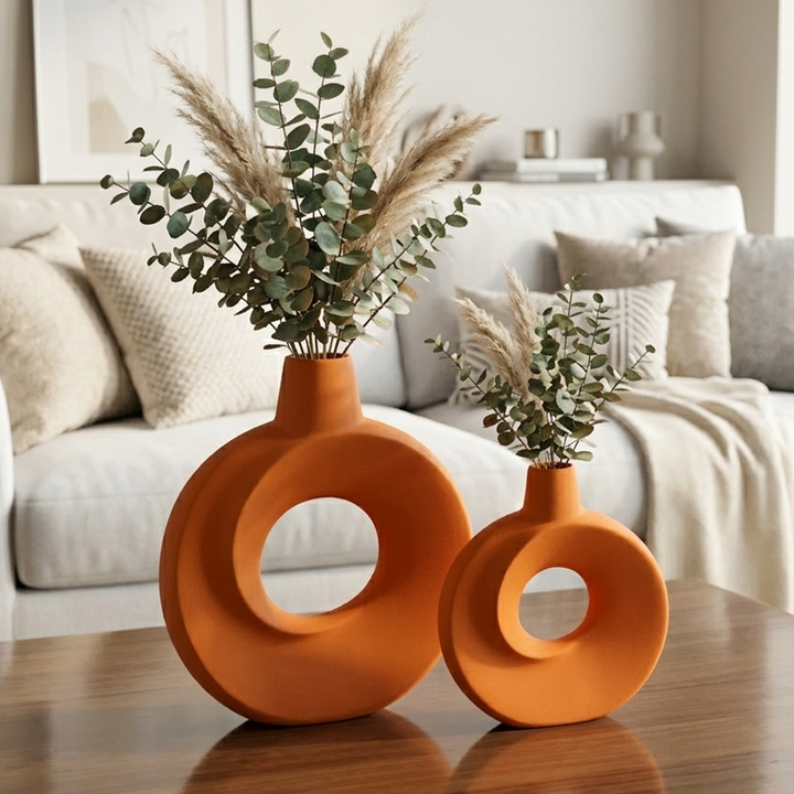 Set 2 vases en céramique 21cm + 26cm