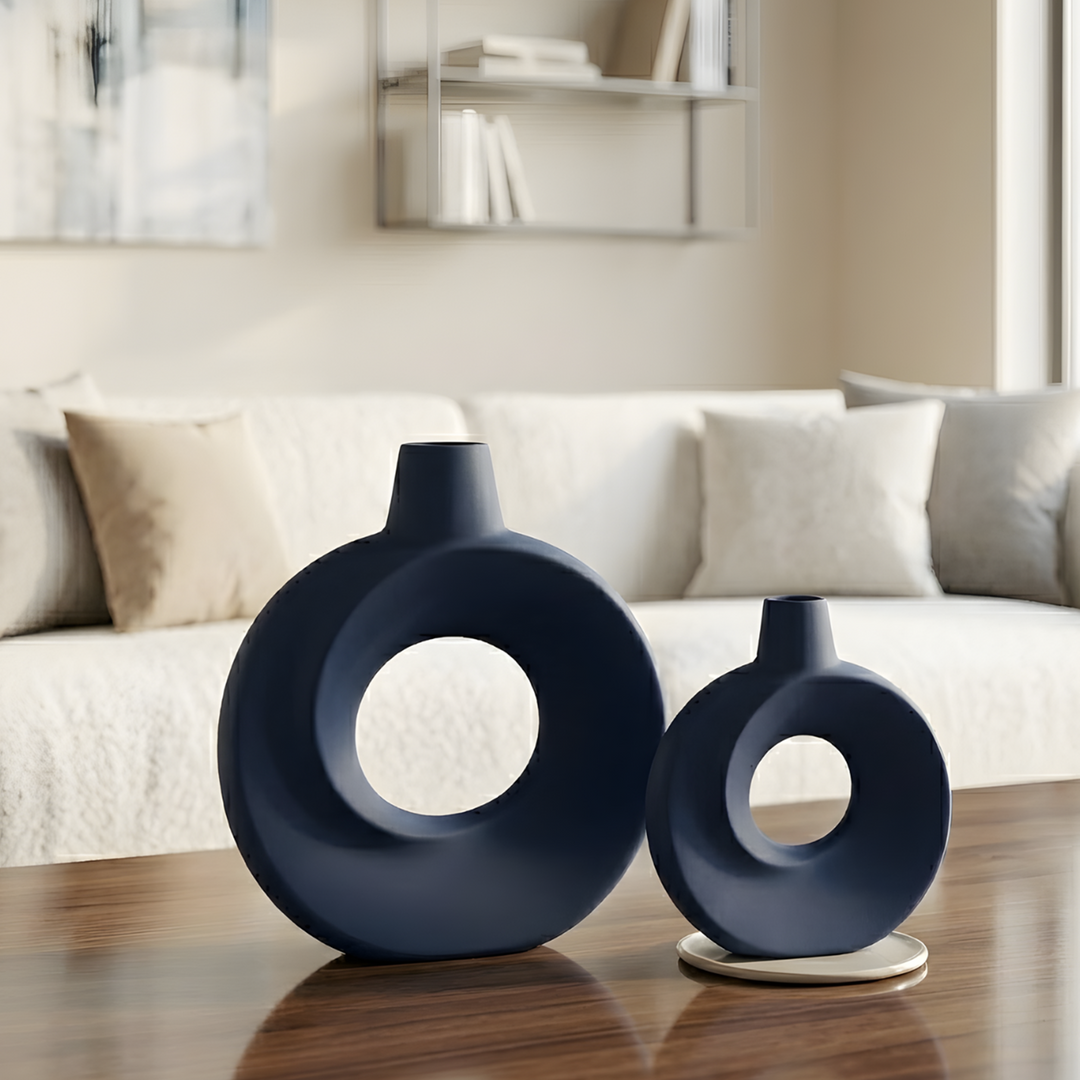 Set 2 vases en céramique 21cm + 26cm
