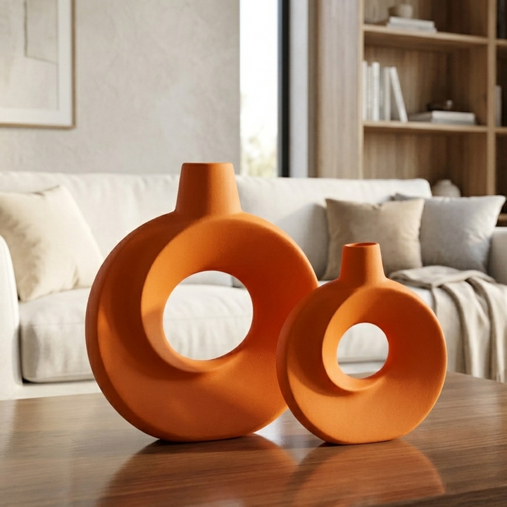 Set 2 vases en céramique 21cm + 26cm
