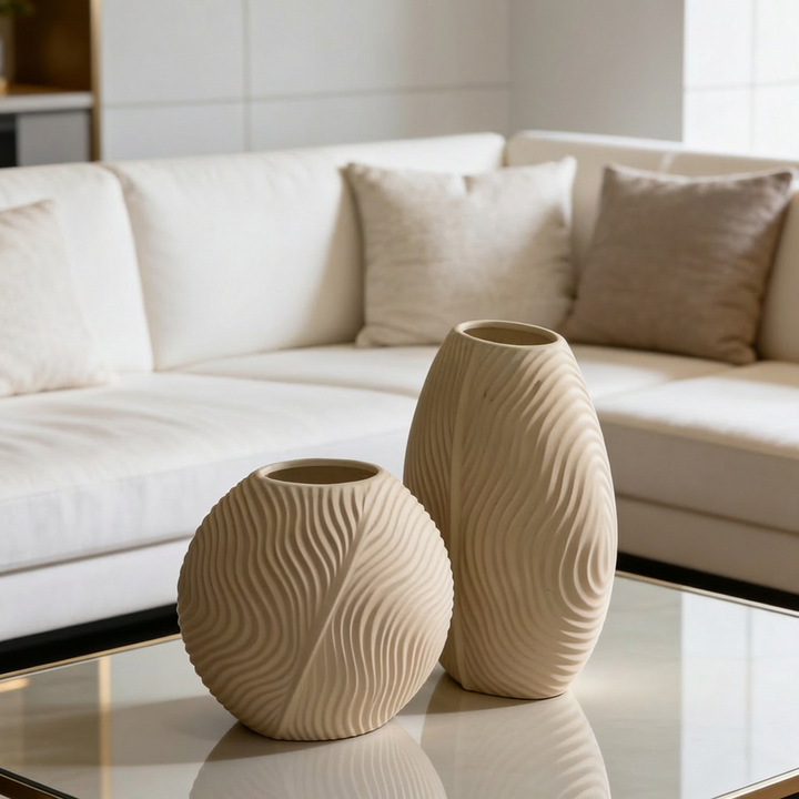 Set 2 vases en céramique 21cm + 28cm