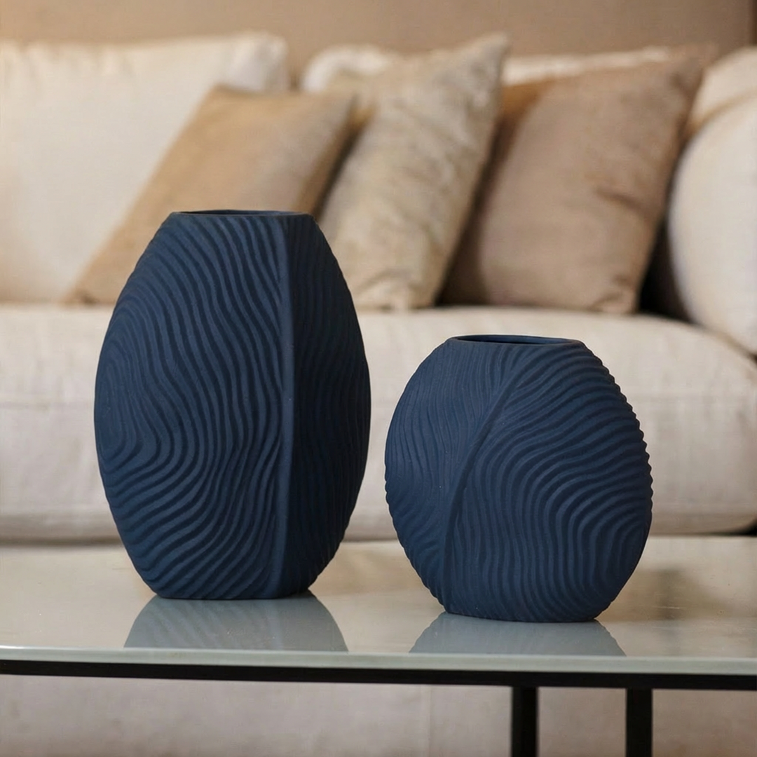 Set 2 vases en céramique 21cm + 28cm