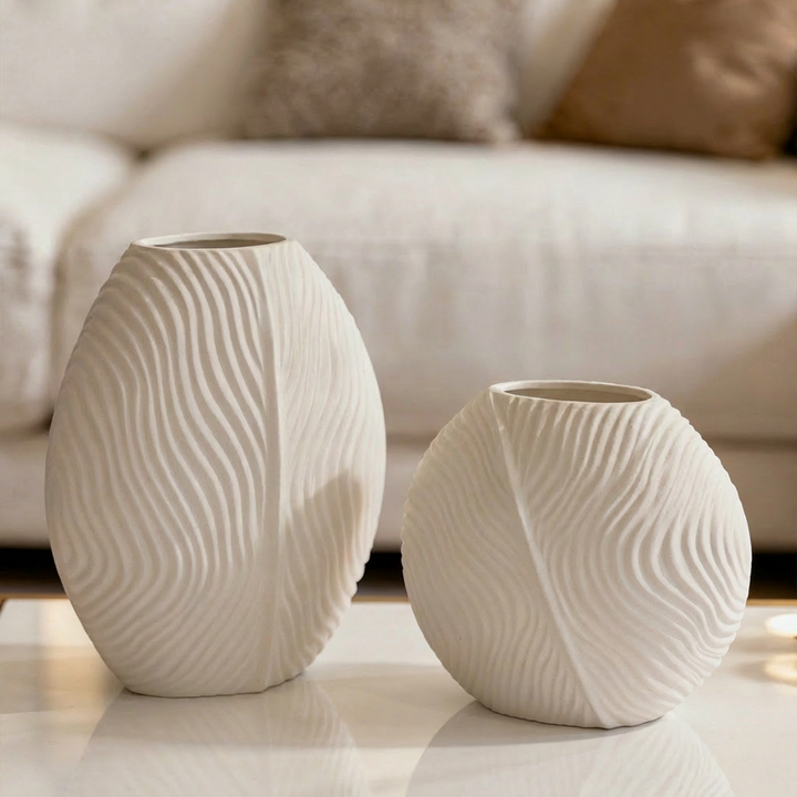 Set 2 vases en céramique 21cm + 28cm