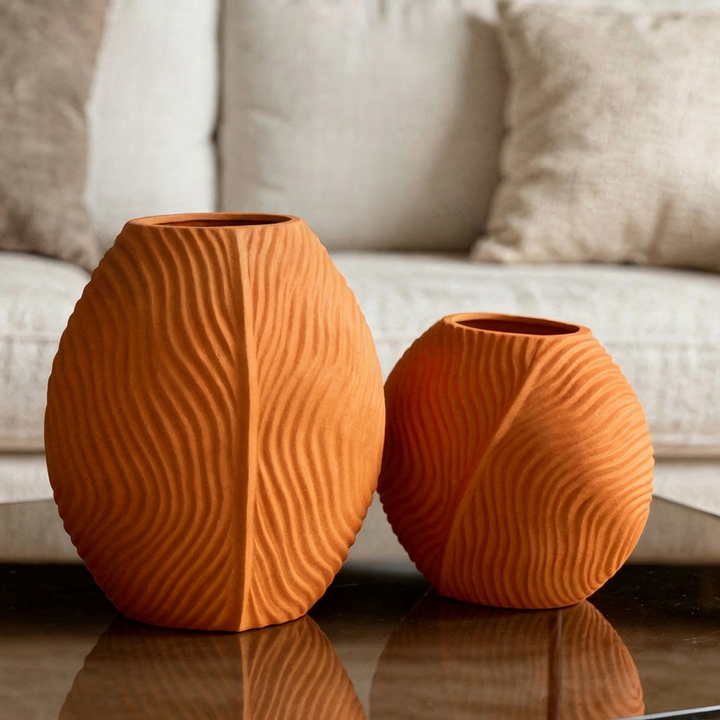 Set 2 vases en céramique 21cm + 28cm