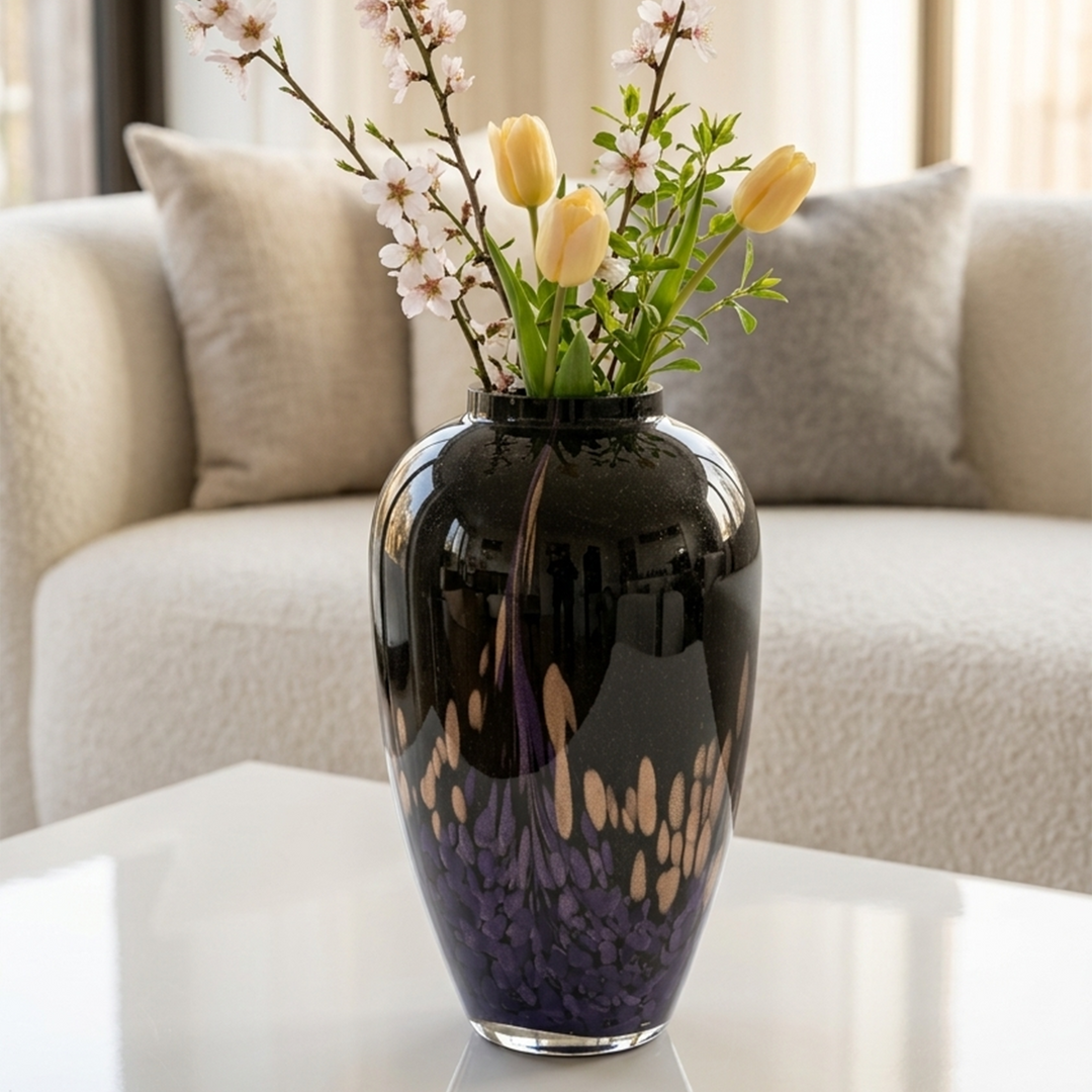 Vase décoratif en verre marron 30cm