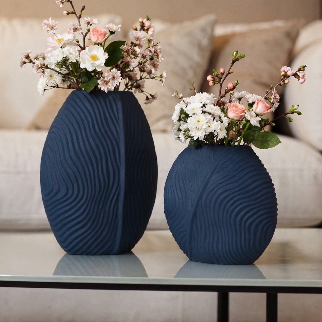 Set 2 vases en céramique 21cm + 28cm