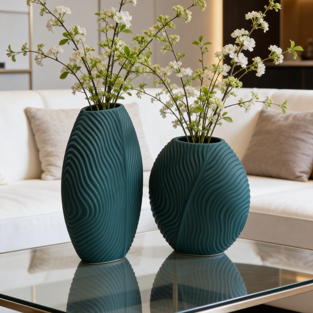 Set 2 vases en céramique 21cm + 28cm