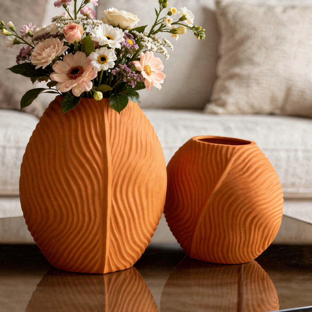 Set 2 vases en céramique 21cm + 28cm