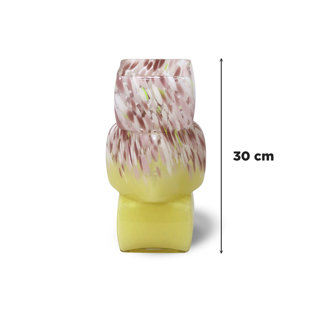 Vase décoratif en verre forme cubes 30x11cm
