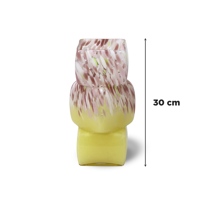 Vase décoratif en verre forme cubes 30x11cm