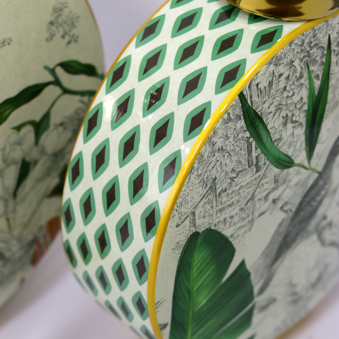 Vase décoratif avec couvercle en céramique 33x27cm