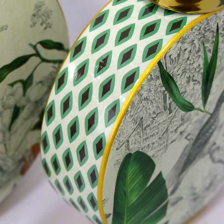 Vase décoratif avec couvercle en céramique 33x27cm