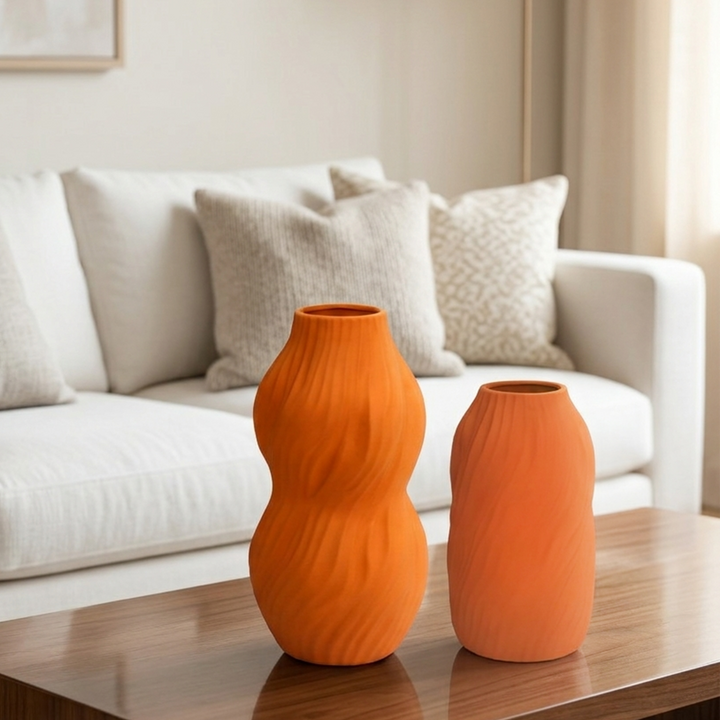 Set 2 vases en céramique 23cm + 28cm