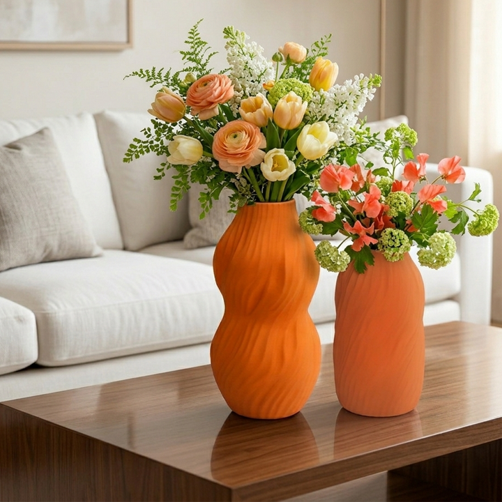 Set 2 vases en céramique 23cm + 28cm