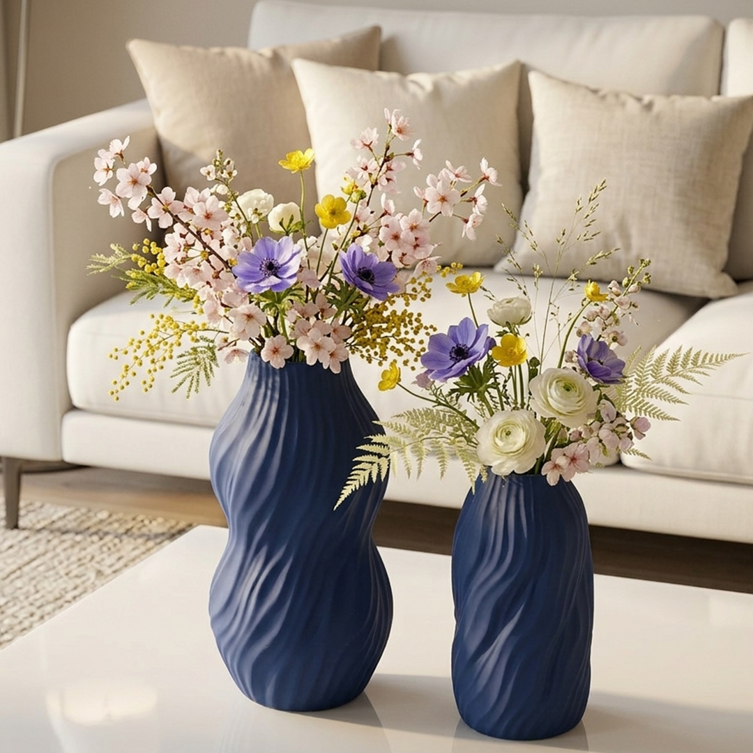 Set 2 vases en céramique 23cm + 28cm
