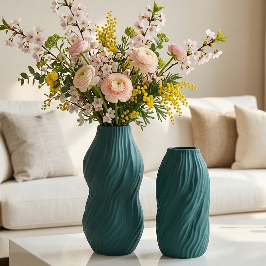 Set 2 vases en céramique 23cm + 28cm