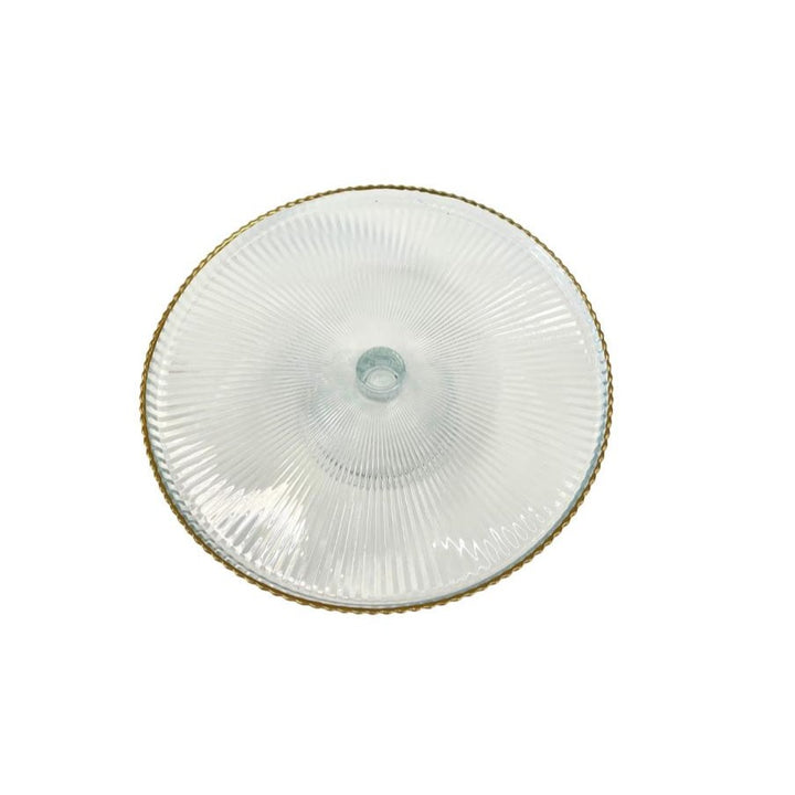 Plat rond avec pied en verre 27x10cm