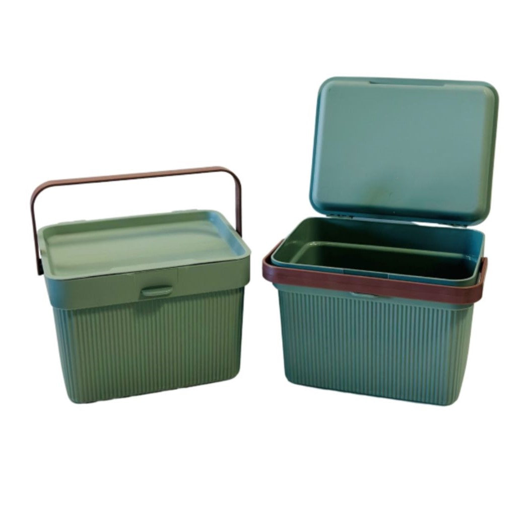 Set 2 Paniers de rangement avec couvercle 26x21x17cm