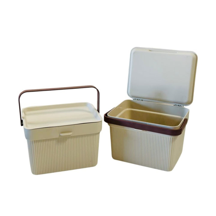 Set 2 Paniers de rangement avec couvercle 26x21x17cm