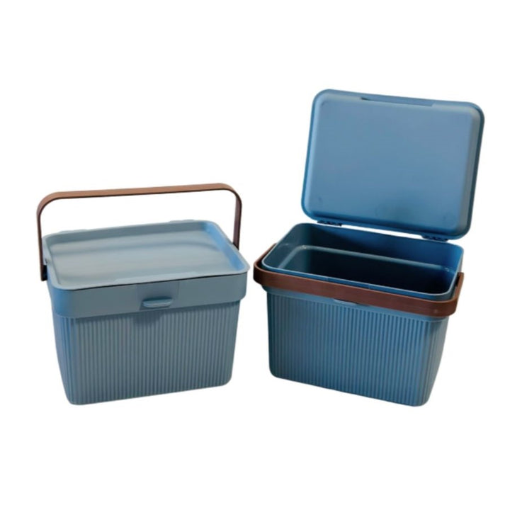 Set 2 Paniers de rangement avec couvercle 26x21x17cm