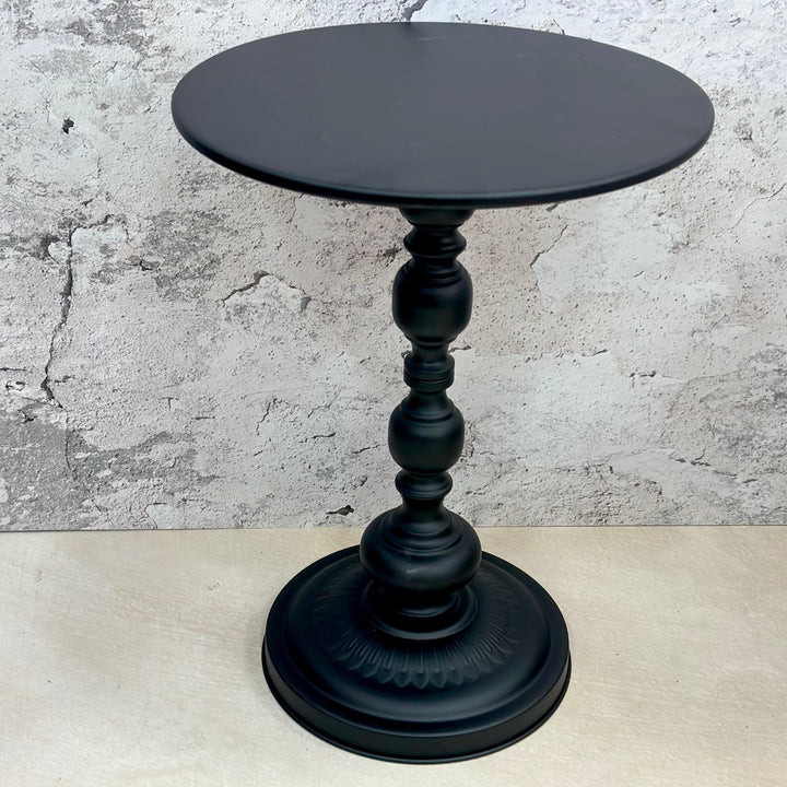 Table ronde d'appoint en métal noir 53x40cm