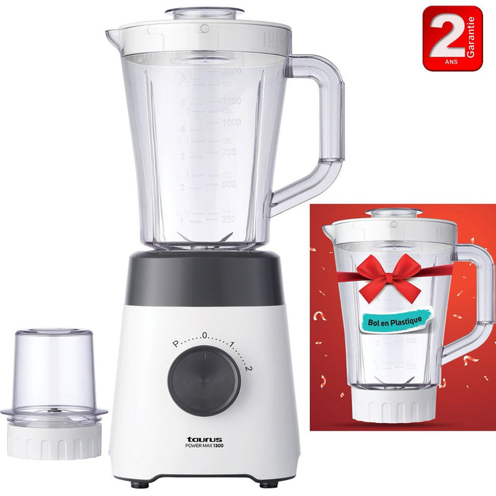 Blender en verre 1,5L 1300W TAURUS  + Bol en plastique Gratuit