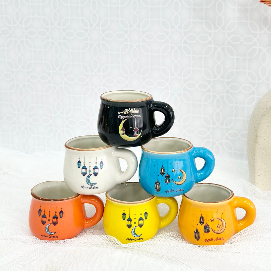 Set 6 tasses 5cm colorés Ramadan