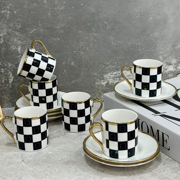 Set 6 tasses 5x5,50cm + 6 sous tasses 11cm