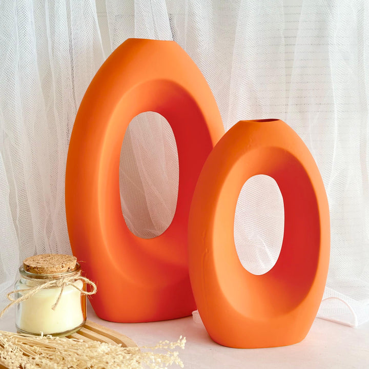 Set 2 vases en céramique 20cm + 28cm