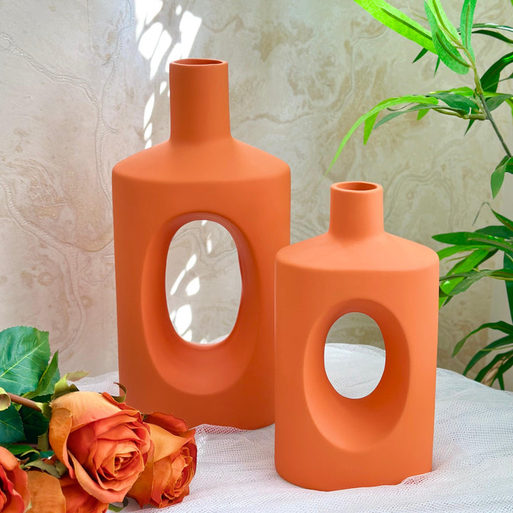 Set 2 vases en céramique 20cm + 27cm