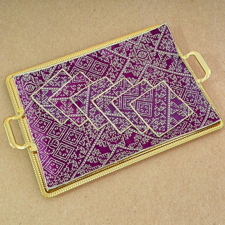 Fond de plateau gherza 50x36cm + 6 serviettes 13x13cm
