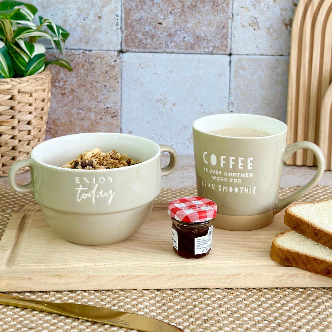 Set 2 mugs 9,50x10cm + 2 bols 12x8,50cm