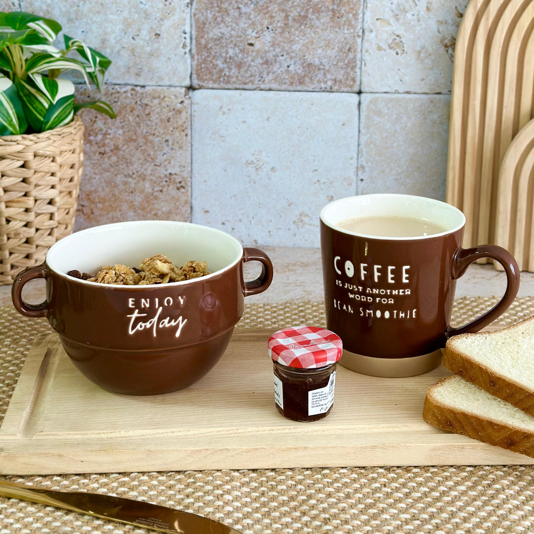Set 2 mugs 9,50x10cm + 2 bols 12x8,50cm