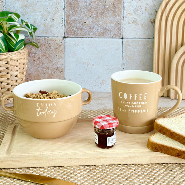 Set 2 mugs 9,50x10cm + 2 bols 12x8,50cm