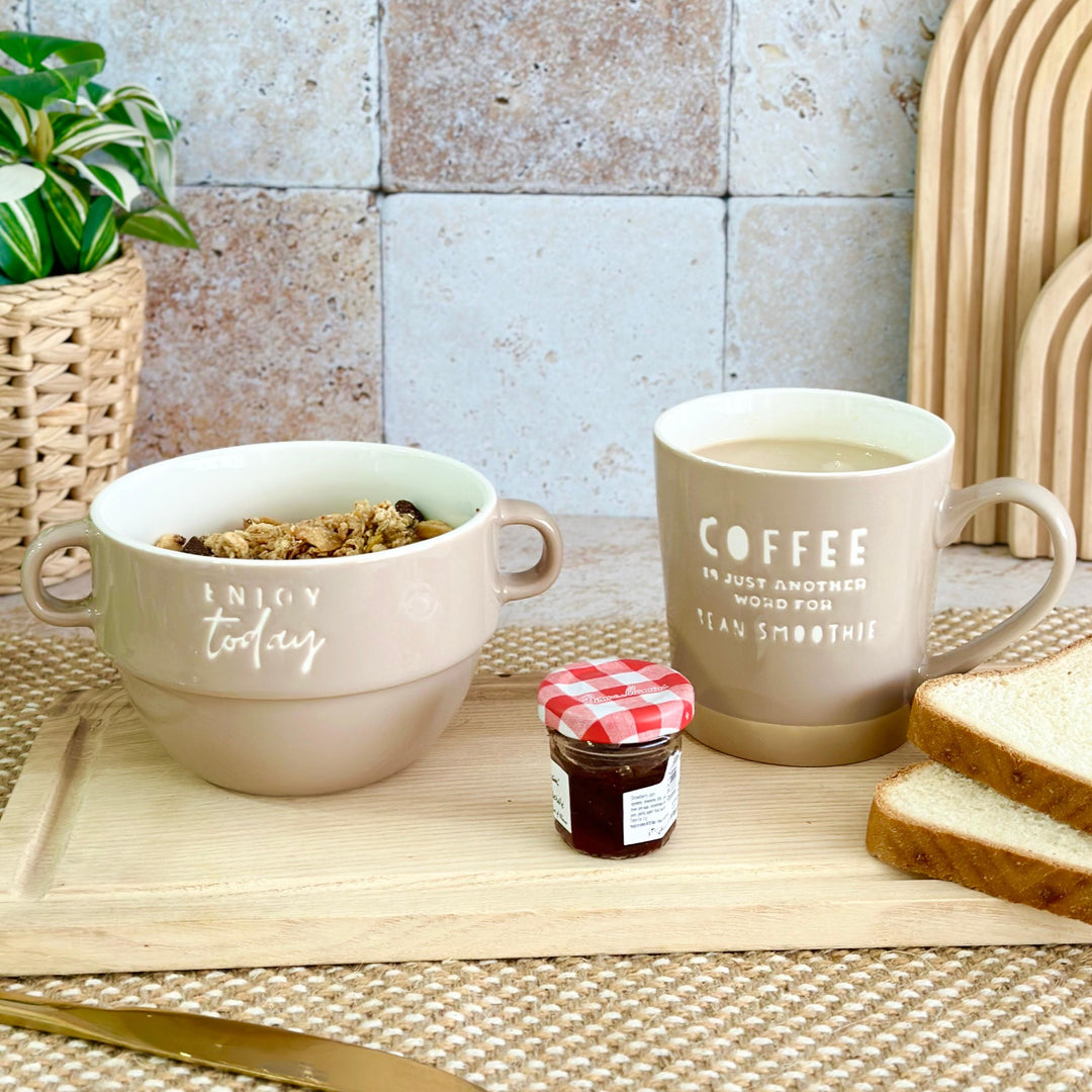 Set 2 mugs 9,50x10cm + 2 bols 12x8,50cm