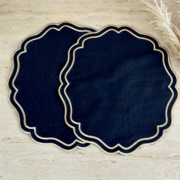 2 sets de table en simili cuir ovale 39cm