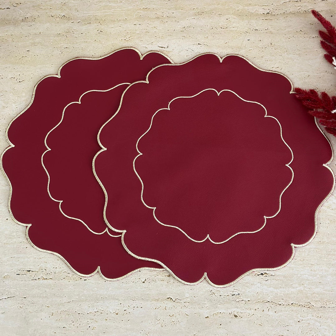 2 sets de table en simili cuir 39cm