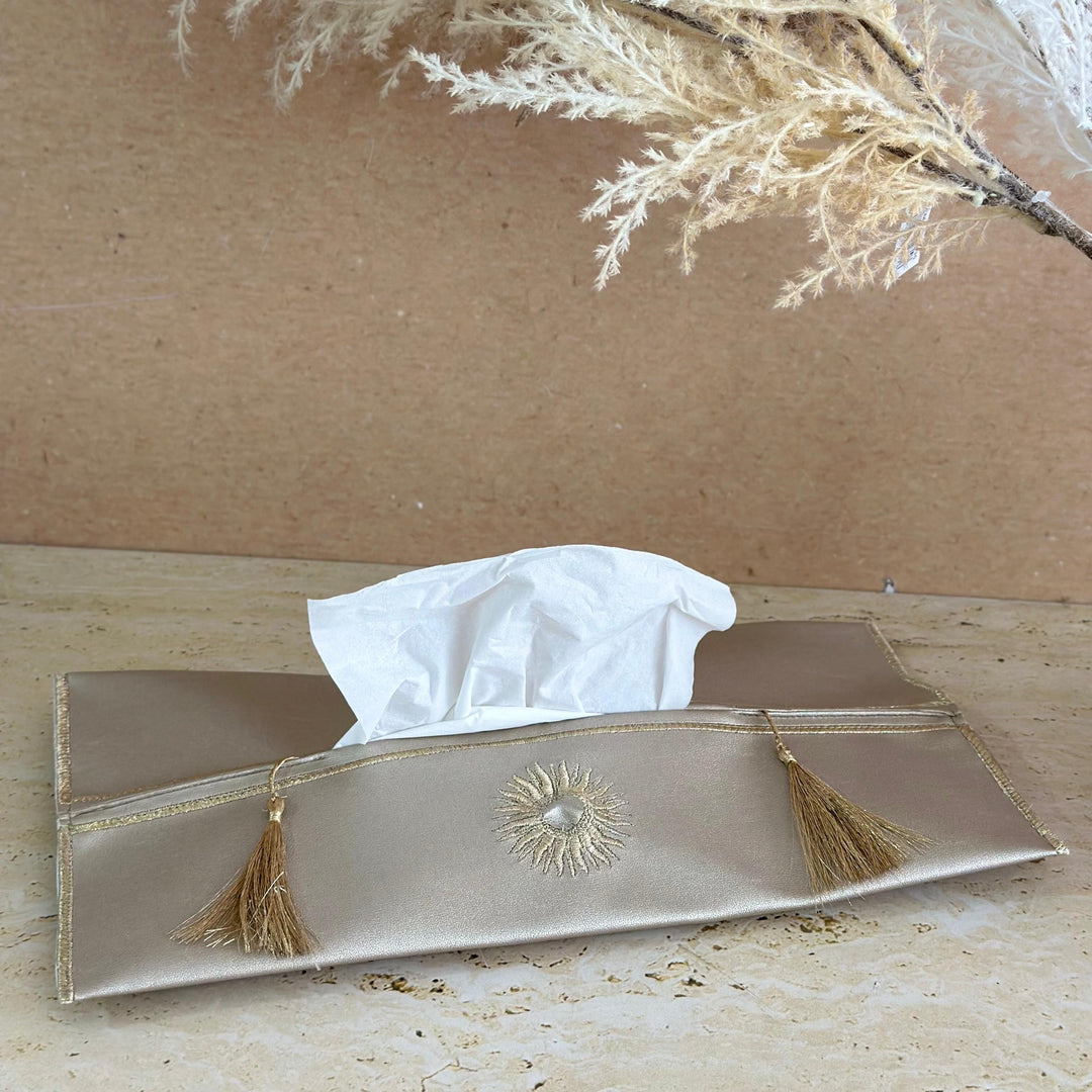 Porte mouchoir soleil en simili cuir 36x19cm