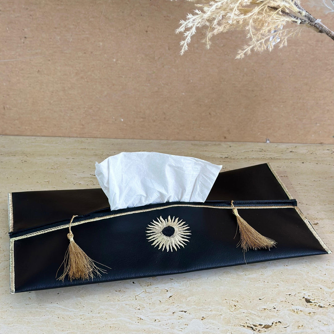 Porte mouchoir soleil en simili cuir 36x19cm