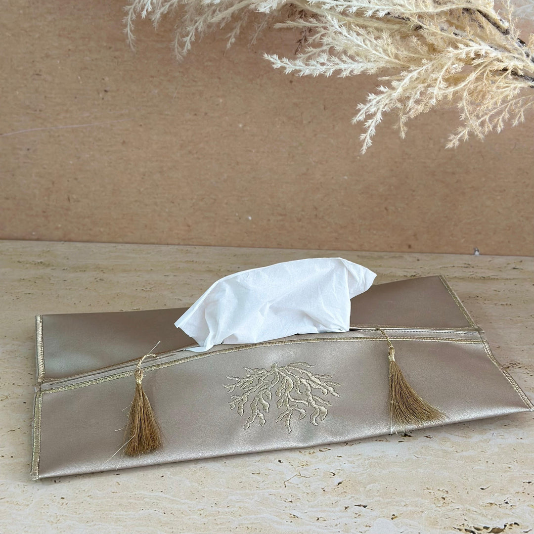 Porte mouchoir corail en simili cuir 36x19cm