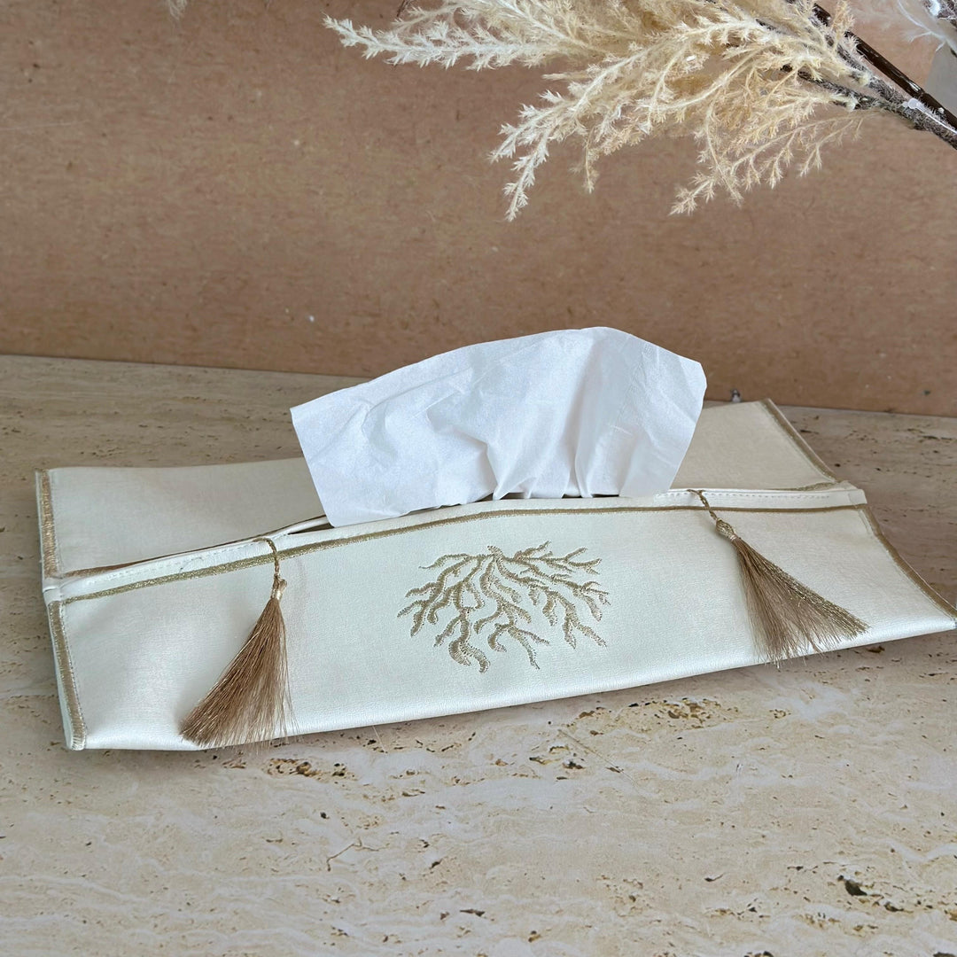 Porte mouchoir corail en simili cuir 36x19cm