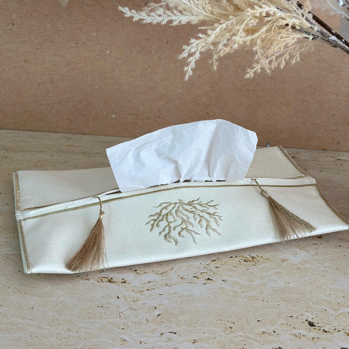 Porte mouchoir corail en simili cuir 36x19cm