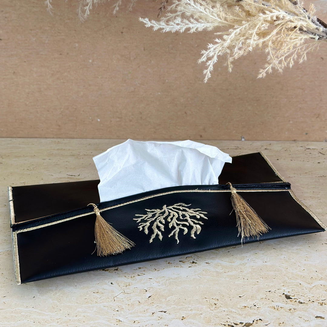 Porte mouchoir corail en simili cuir 36x19cm