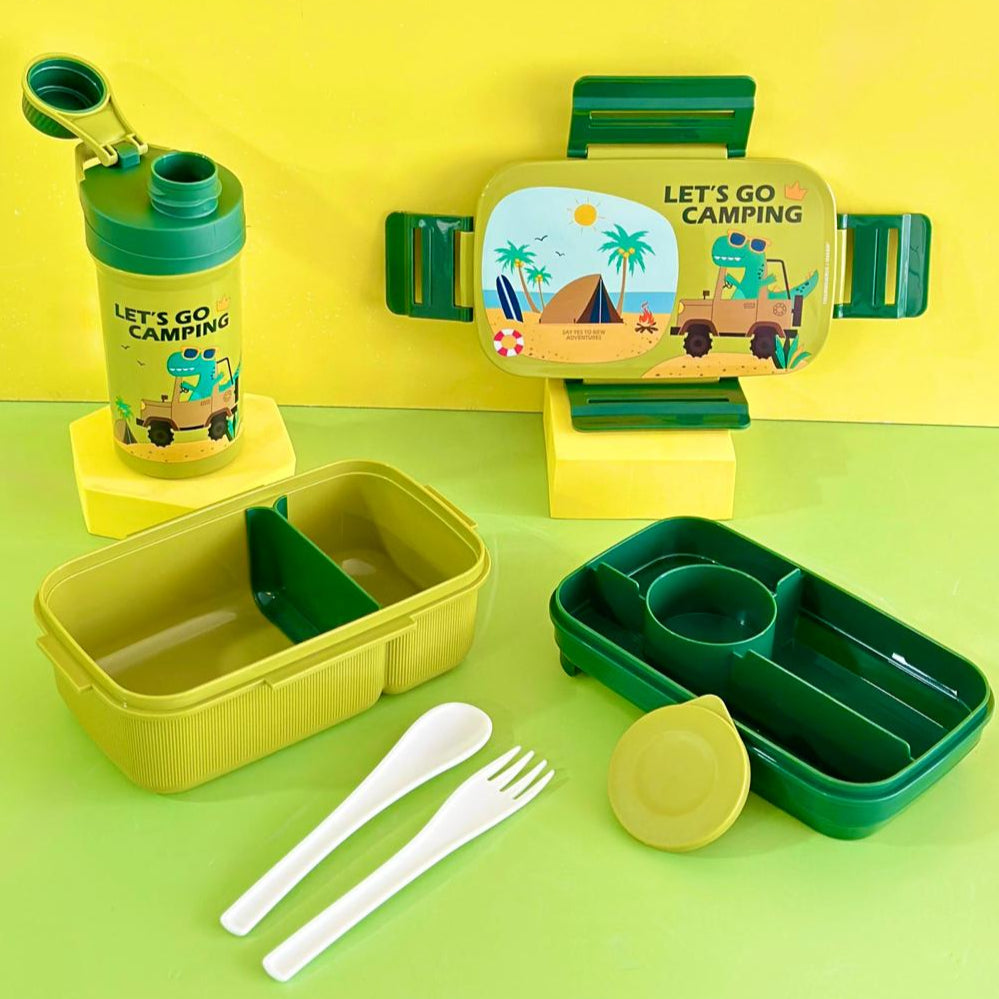 Set lunch box 2 niveaux 1800ML + gourde 500ML en plastique