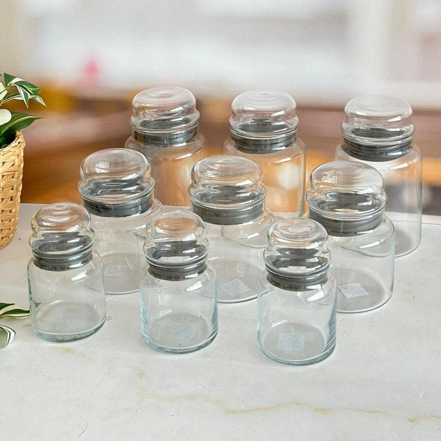 Set 9 bocaux en verres 3x290ML + 3x635ML + 3x900ML