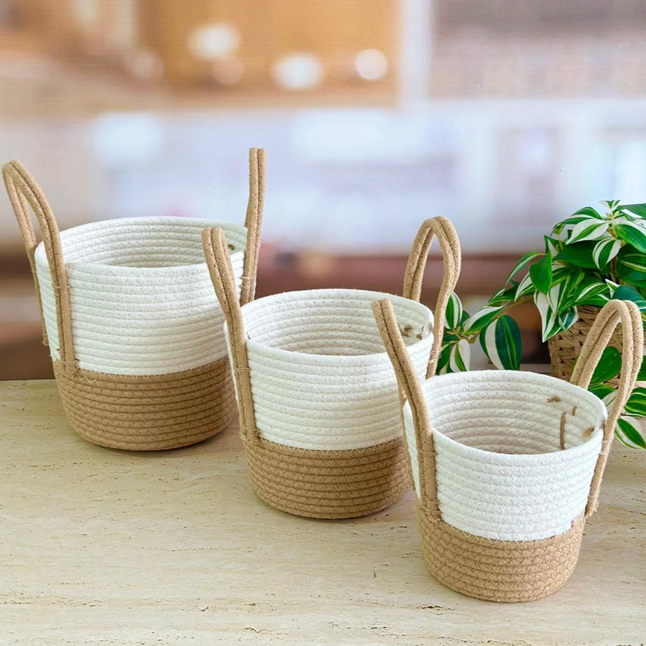 Set 3 paniers ronds 16cm + 18cm + 20cm