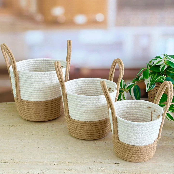 Set 3 paniers ronds 16cm + 18cm + 20cm