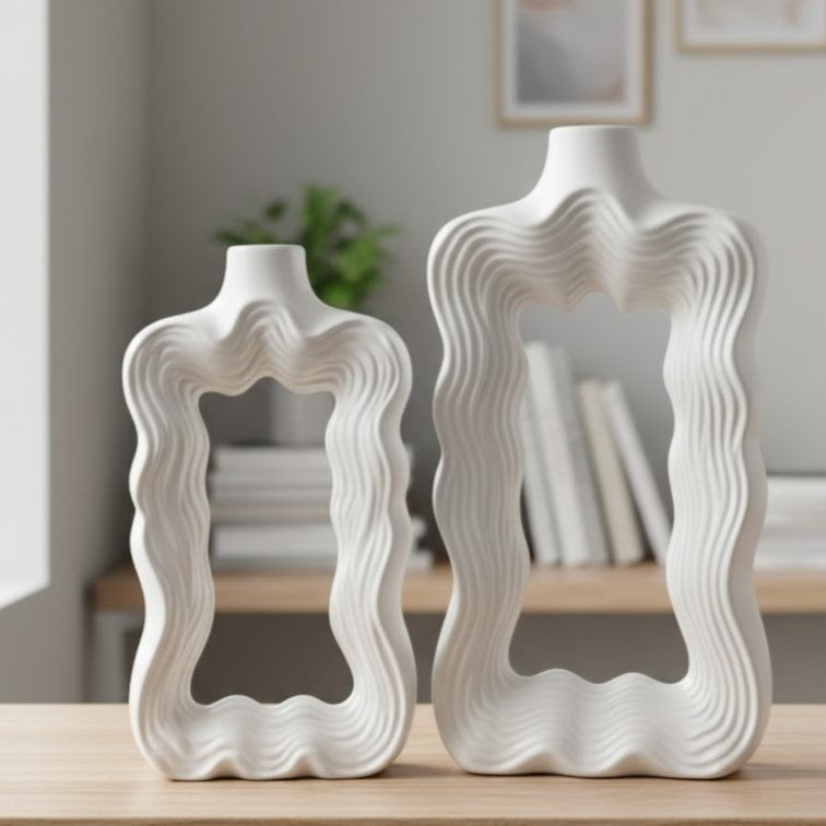 Set 2 vases en céramique 25cm + 30cm